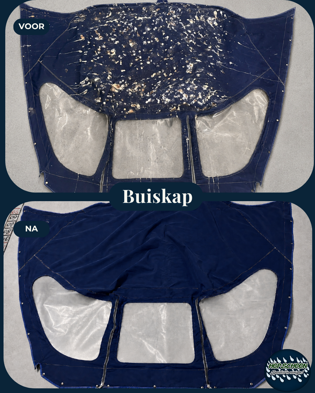 Buiskap reinigen en impregneren Wasserij Hop Schoon Nijkerk